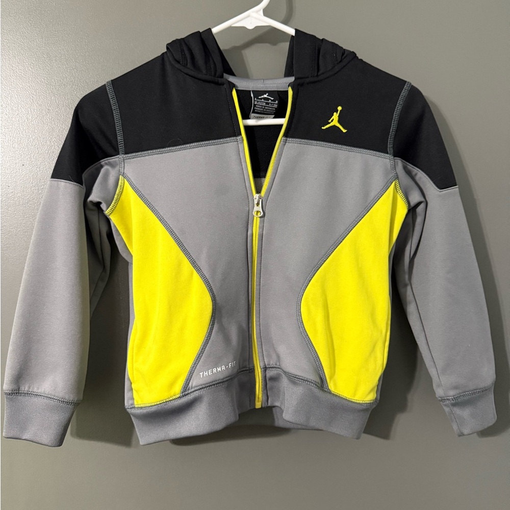 Kids Gray and Yellow Jordan hoodie